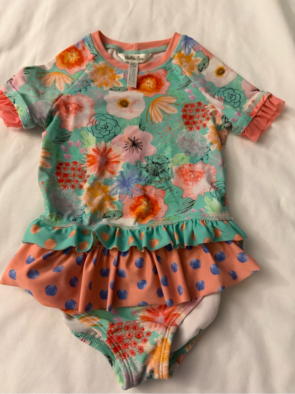 Matilda Jane Girls Floral Ruffled Two-Piece Swimsuit